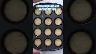 Almond Cupcakes with Caramel Frosting – LINK IN DESCRIPTION #shorts #recipe #cupcakes #cakemix