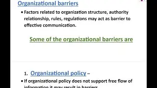 Barriers to effective communication - Organisational barriers | Directing | Chapter - 7 | Class - 12