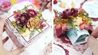 Шикарная коробочка-открытка для денежного подарка/ Скрапбукинг /Подарок своими руками DIY