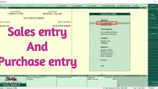 Sales and Purchase Entry in Tally ERP