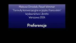 Formuły konwersacyjne w języku francuskim - preferencje