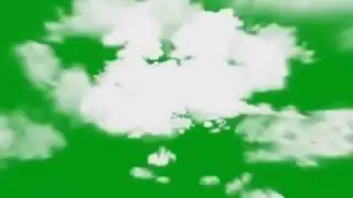Футаж / Footage  Небо, облака на зеленом фоне