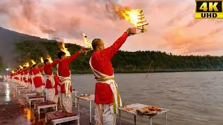 Ganga Aarti at Triveni Ghat & Parmarth | Orignal Audio 4K Experience