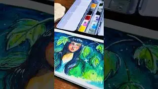 Pintando con acuarelas en mi nuevo sketchbook😻 #art #acuarela #sketchbook