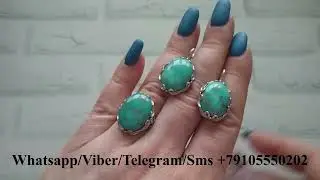 НАТУРАЛЬНАЯ БИРЮЗА в СЕРЕБРЕ 💎 КОМПЛЕКТЫ бусы