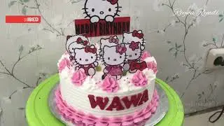 Wajib dipraktekkan ‼️Tutorial dekor kue ulang tahun tema Hello kitty