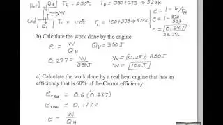 Carnot Engine Efficiency, Work Done
