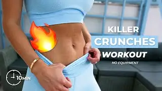 10 MIN KILLER CRUNCHES WORKOUT🔥 | NO EQUIPMENT | Evelyn Konrad