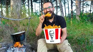 Village KFC Fried Crispy Legs And Wings! Cooking In Nature
