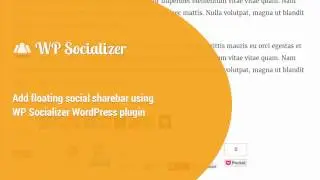 Add floating social media sharebar to WordPress using WP Socializer - Tutorial