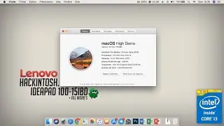 FIXED : LENOVO IDEAPAD 100 - Hackintosh macOs High Sierra 10.13.2 (ALL WORKS) ✅