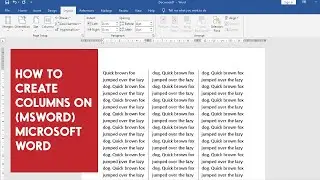 How to create columns on Microsoft word