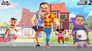 EFSANE ADAMLAR KAFA KAFAYA 😱 Dark Riddle 2 VS Hello Neighbor