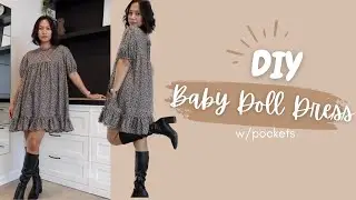 DIY Baby Doll Dress | Making a Baby Doll Dress w/ pockets