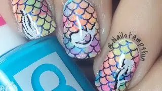 Mermaid Nail Art Nail Stamping