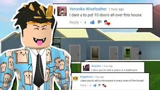 BUILDING A HOUSE USING BLOXBURG DARES!!!