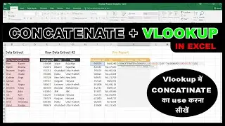 How to use Vlookup with concatinate formula in Excel || Detail video || IN HINDI