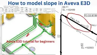 Aveva E3D tutorial for beginners piping slope modelling | E3D Piping Slope