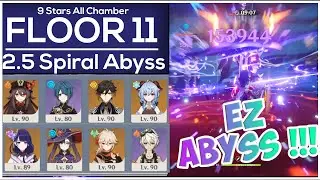2.5 Spiral Abyss Floor 11 | C0 Hu Tao and C0 Raiden clear easy abyss ?? this new floor is so ez tbh