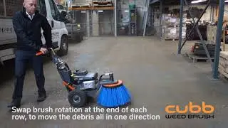 How to Use a Cubb Weed Brush on a Warehouse Floor