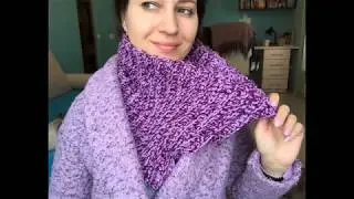 Простой легкий красивый шарф снуд крючком имитация вязки спицами crochet scarf