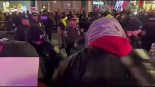 Pro-Palestinian Protest at Rockefeller Christmas Tree Lighting