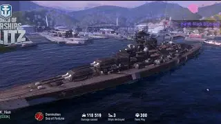 Wows Blitz Random Battle with Black Bismarck