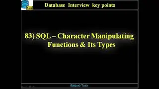 DB83. SQL Built_In - Character Manipulating Functions
