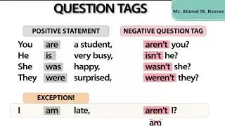 How to use question tags in English - A Grammar Lesson السؤال المذيل