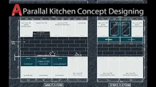 Parallal Kitchen Concept Design in Autocad Tutorial