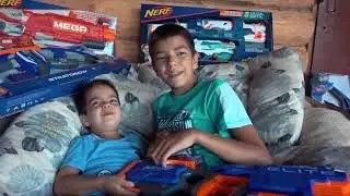 Many nerf blasters for baby Punished brother
