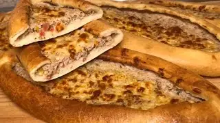«КИЙМАЛИ ПИДЕ» Турецкая пицца или пиде с фаршем и овощами. Попробовав раз, будите готовить часто.
