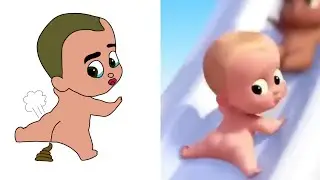 Baby Boss - Dance Monkey - Cartoon Drawing Meme | Cute Funny Baby