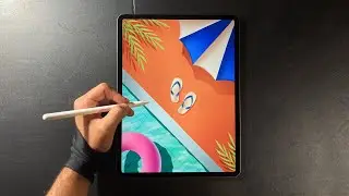 Swimming Pool ⛱ Drawing in Procreate