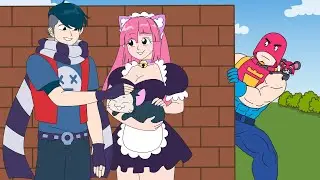 Brawl Stars Animation Moe vs Kit and Edgar with Pinku Pawlette