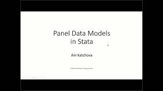 Panel Data Models in Stata
