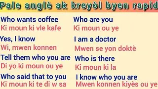 Vini apran'n pale bon jan anglè ak fraz an kreyòl || Learn good English through creole sentences