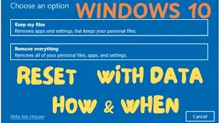 Reset Your PC to Factory Setting Without Losing Any Files | Windows 10 Computer ko Reset Kaise Kare