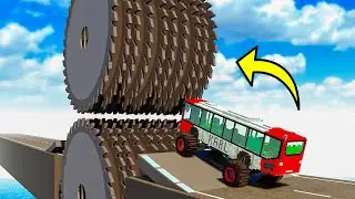Cars vs Giant Saw Trap | Teardown