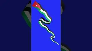 Abstract JORDAN FLAG Green Blue Screen Corner Chroma Key Animation National Anthem Instrumental