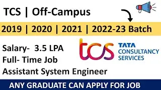 TCS hiring for Assistant System Engineer | TCS Career4freshers