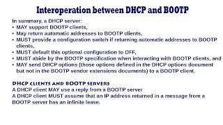 DHCP and BOOTP - Interoperation