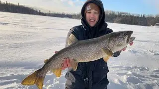 ICE Fishing For BIG Lake Trout (First Time)