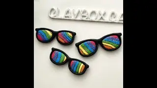 Making rainbow sunglasses with polymer clay