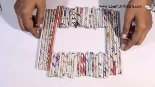 Newspaper Craft: Make Photo Frame using Newspaper and cardboard [Waste material craft]