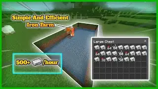 Efficient And Simple Iron Farm | Minecraft Bedrock | 500+ Iron/Hour |