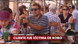 Cámara registró lanzazo en restaurante de Providencia- CHV Noticias