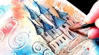 Painting a Watercolor Castle in the Sky!