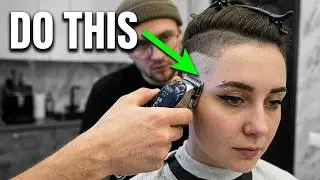 Как сделать высокий Fade на женских волосах / Фейд на висках / Как побрить виски / Плавный переход