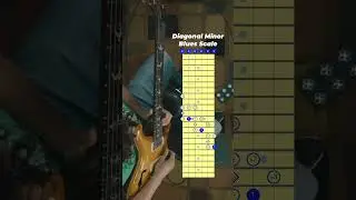 The diagonal pentatonic with blue notes #guitarlesson #guitartutorial